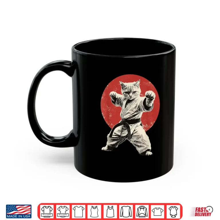 Mug Japan Japanese Flag Graphic Cat Karate Judo Funny Shirt