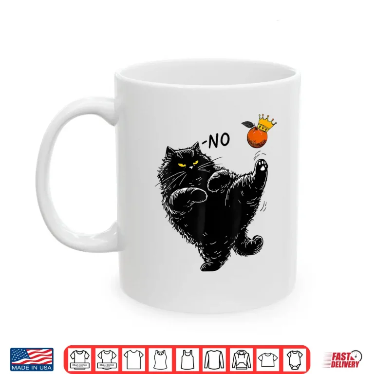 Mug No Kings Meme Kitten Lover Fat Black Cat Professional Humor Shirt