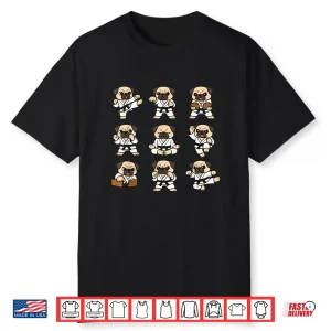 Pug Dog Fighter Karate Martial Arts Taekwondo Graphic Shirt