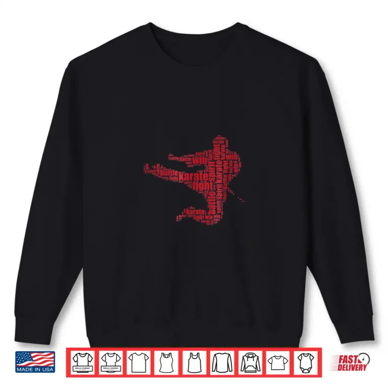 Sweatshirt Word Cloud Design Karate Professional Martial Arts Graphic Shirt