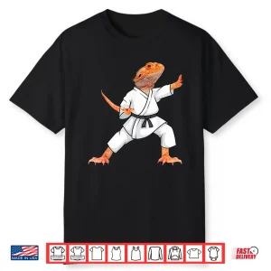 Bearded Dragons Doing Karate Samurai Ninja Lizard Humor Funny Shirt