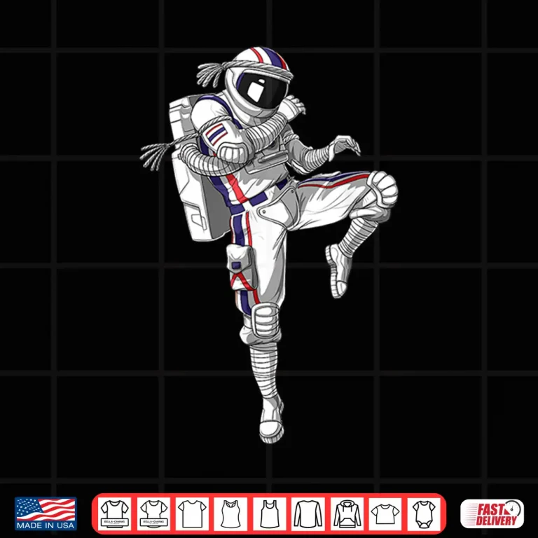 Design Astronaut Muay Thai Boxing Karate Kickboxing Martial Arts Graphic Shirt