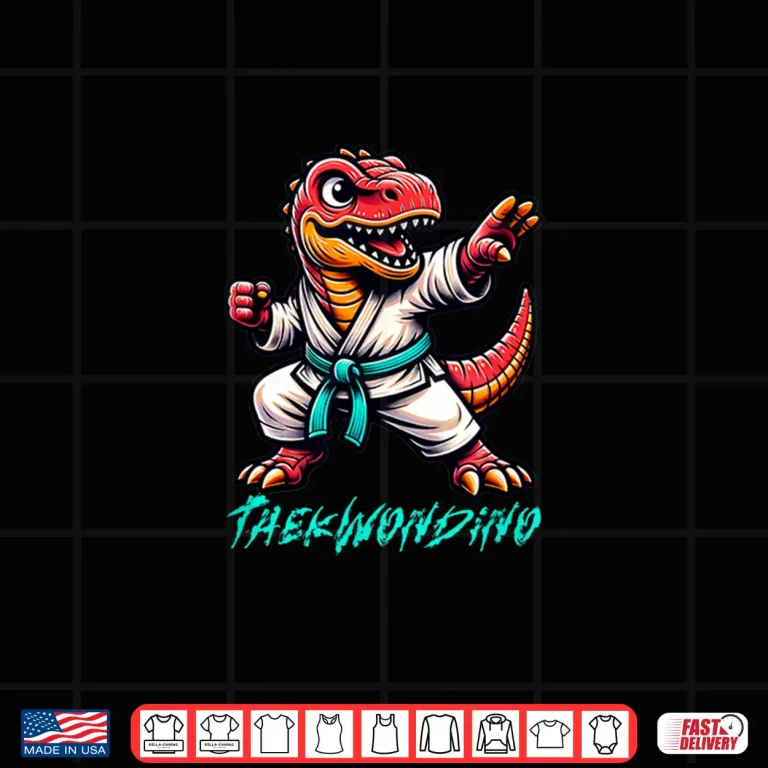 Design Dino Animal Cute T Rex Martial Arts Karate Taekwondo Shirt