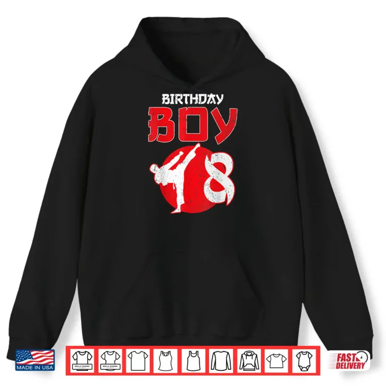 Hoodie Eighth Birthday Karate Taekwondo Youth Martial Arts Shirt