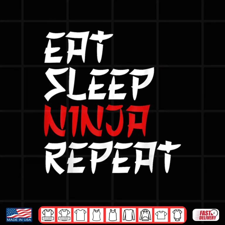 Design Eat Sleep Repeat Ninja Karate Professional Modern Graphic Shirt