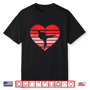 Heart Valentine Design Karate Judo Professional Retro Vintage Shirt