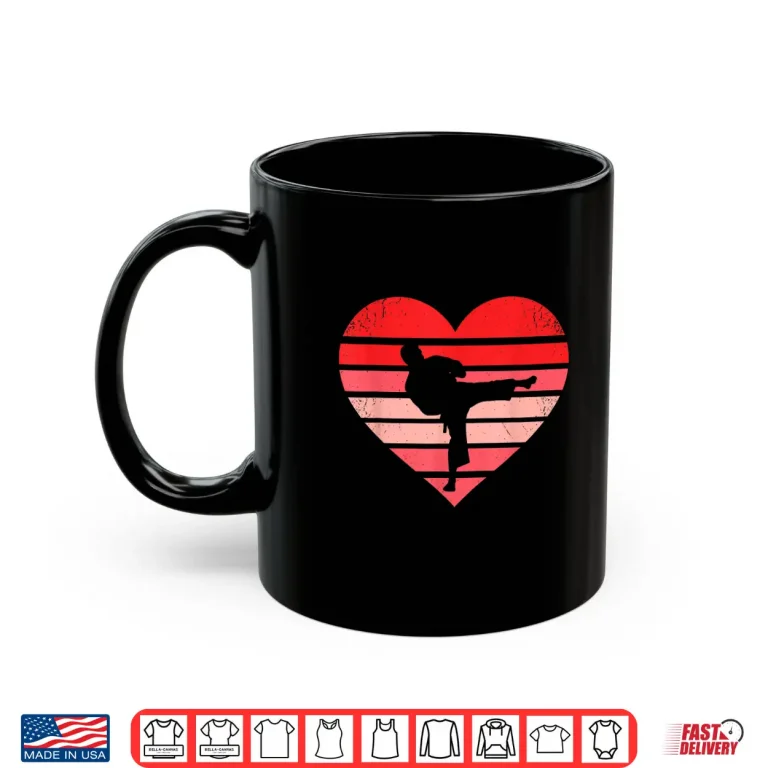 Mug Heart Valentine Design Karate Judo Professional Retro Vintage Shirt