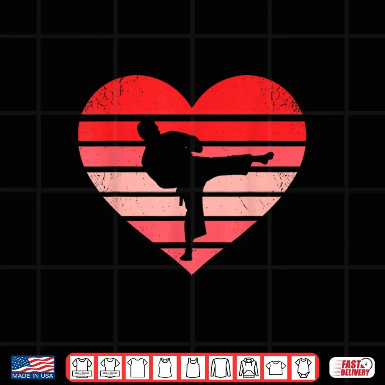 Design Heart Valentine Design Karate Judo Professional Retro Vintage Shirt