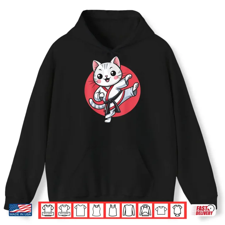 Hoodie Japanese Cat Kawaii Karate Jiu Jitsu Professional Aesthetic Shirt