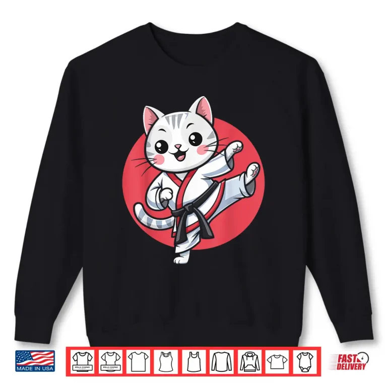 Sweatshirt Japanese Cat Kawaii Karate Jiu Jitsu Professional Aesthetic Shirt