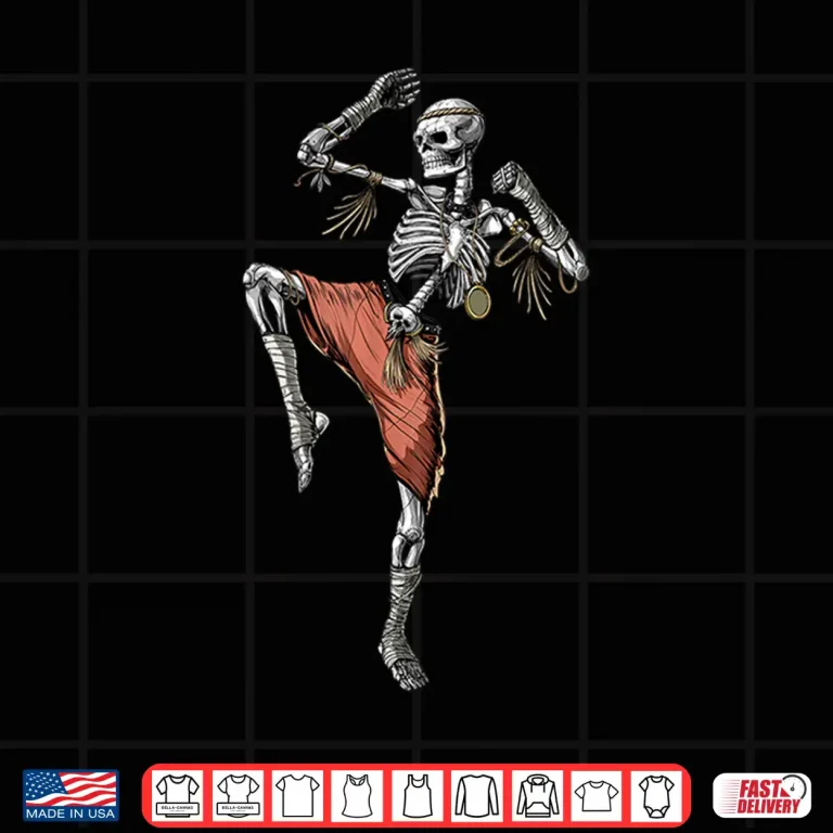 Design Skeleton Design Muay Thai Boxing Karate Kickboxing Martial Arts Shirt