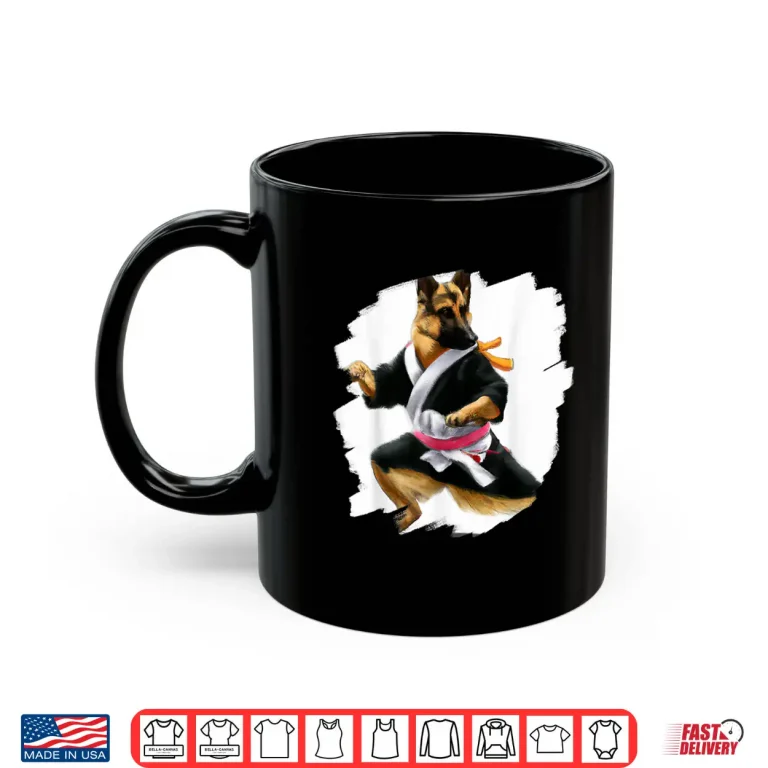 Mug German Shepherd Kick Black Belt Martial Arts Dog Graphic Shirt