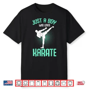 Just A Person Who Loves Karate Youth Modern Graphic Shirt