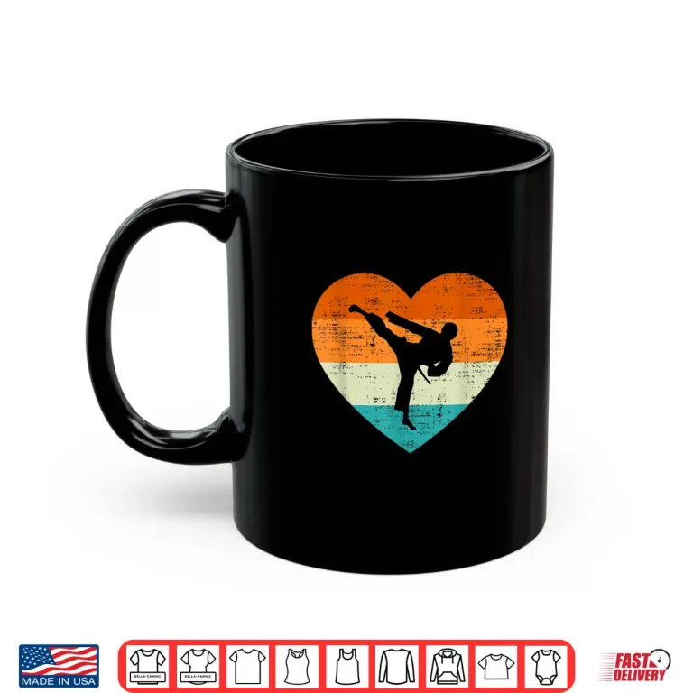 Mug Lovers Heart Love Retro Karate Martial Arts Valentines Day Shirt