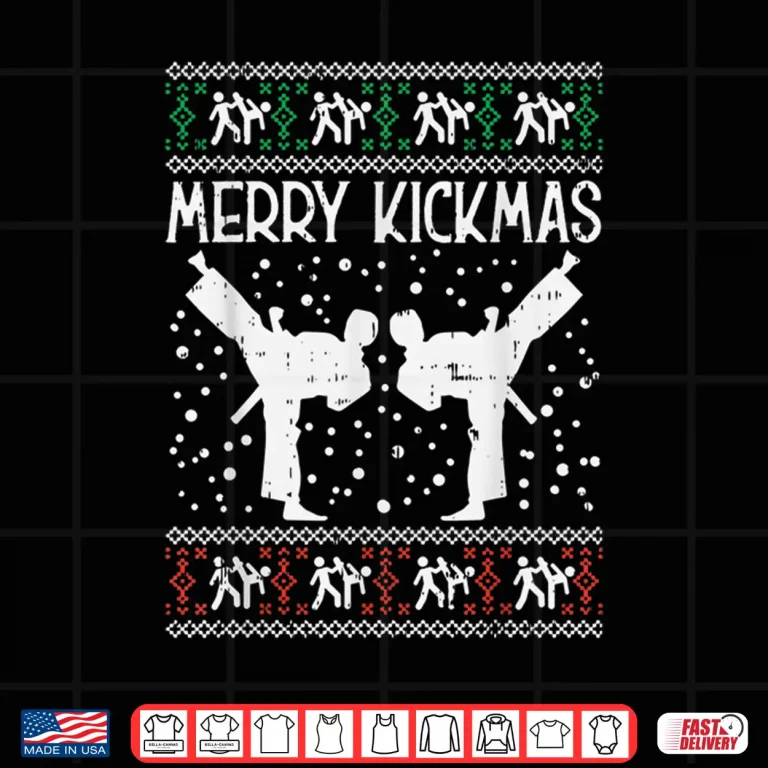 Design Merry Kickmas Ugly Christmas Karate Jiu Jitsu Martial Gift Shirt