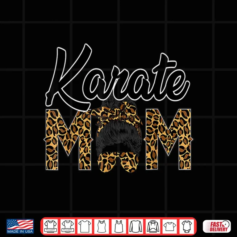 Design Leopard Print Karate Mom Parent Identity Mother Day Humor Shirt
