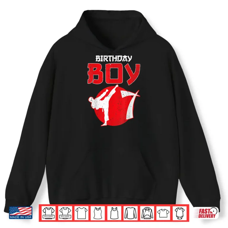 Hoodie Seventh Birthday Karate Taekwondo Youth Martial Arts Shirt