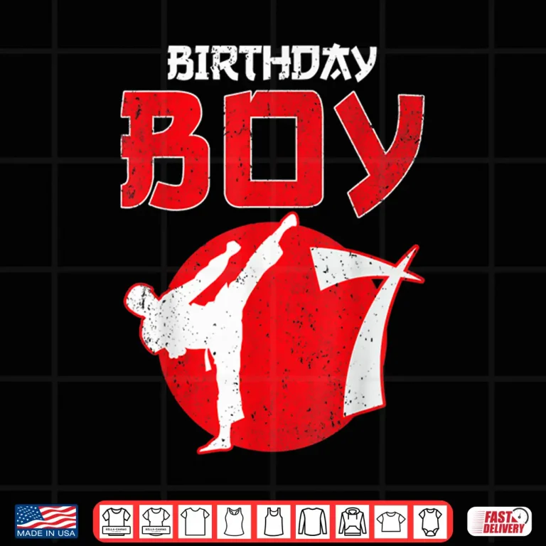 Design Seventh Birthday Karate Taekwondo Youth Martial Arts Shirt