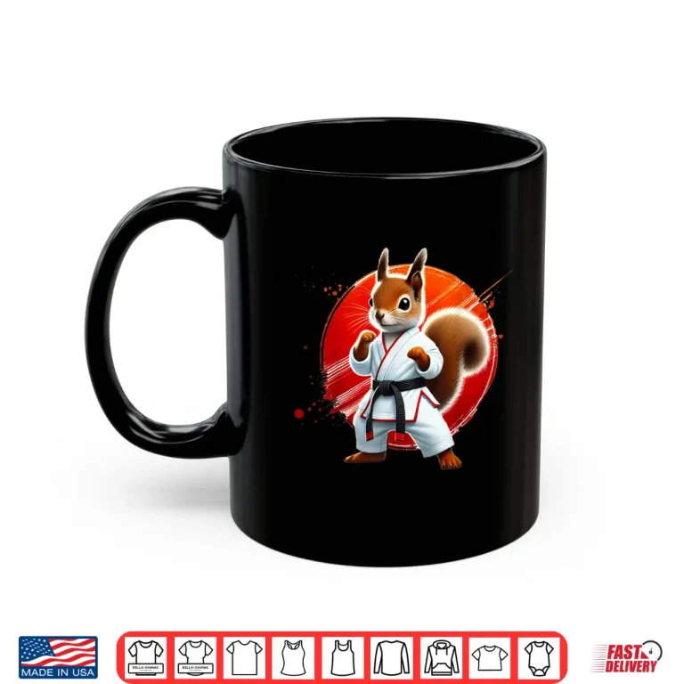 Mug Squirrel Fighter Judo Taekwondo JiuJitsu Karate Animal Graphic Shirt