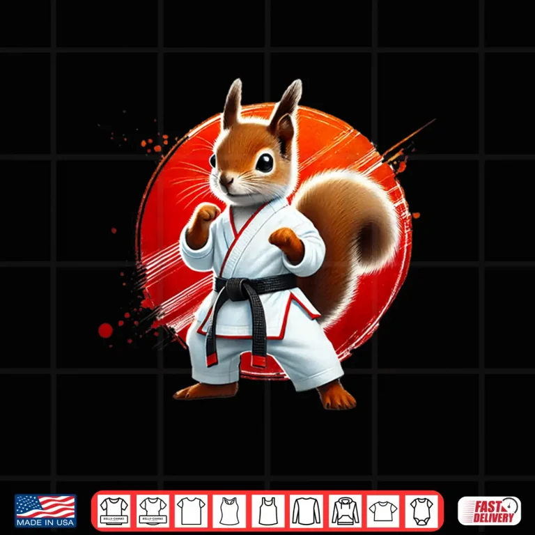 Design Squirrel Fighter Judo Taekwondo JiuJitsu Karate Animal Graphic Shirt