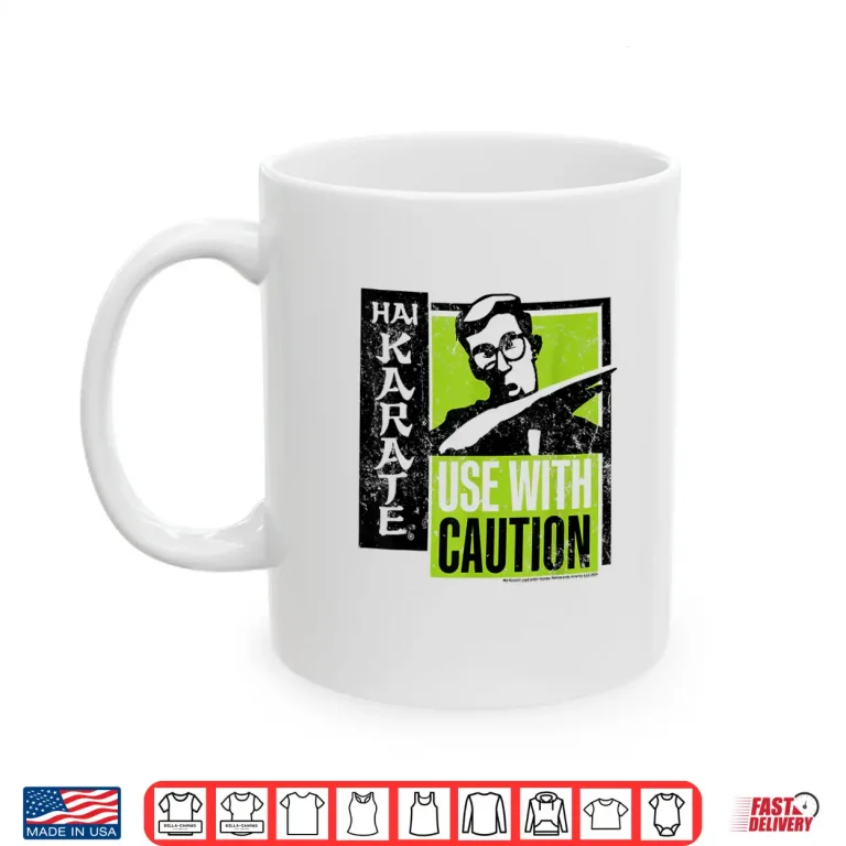 Mug Use With Caution Black And Green Hai Karate Aftershave Retro Shirt