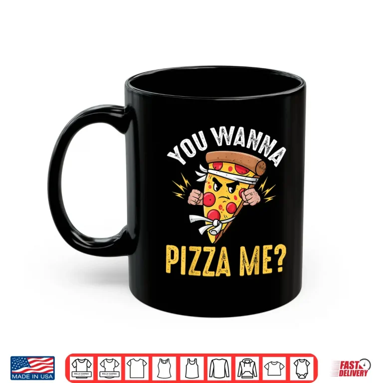 Mug You Wanna Pizza Me Ninja Kawaii Karate Pizza Humor Shirt