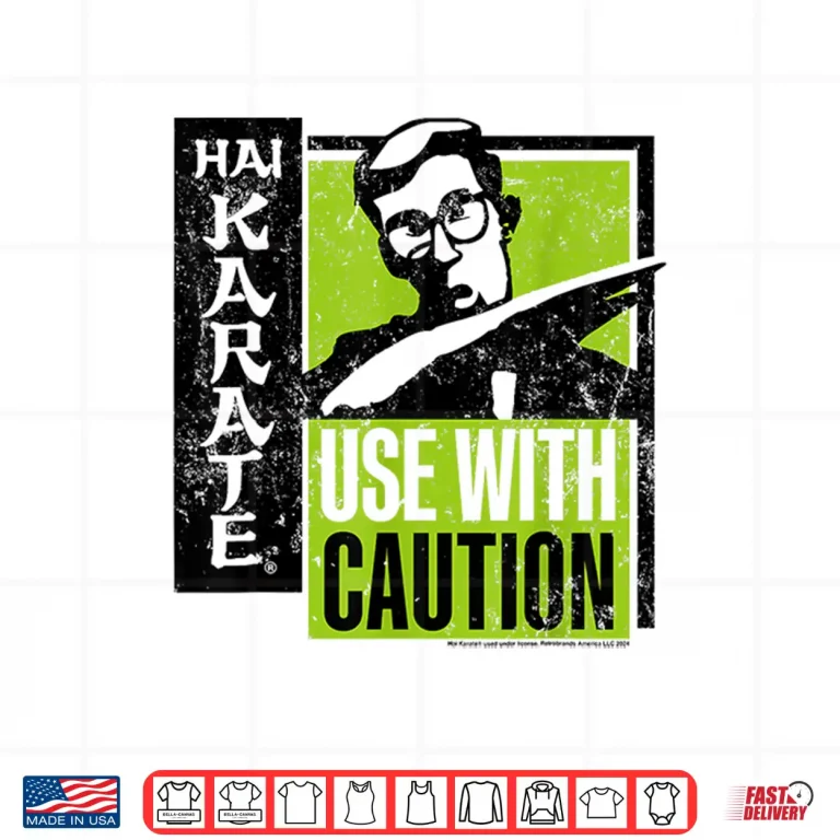 Design Use With Caution Black And Green Hai Karate Aftershave Retro Shirt
