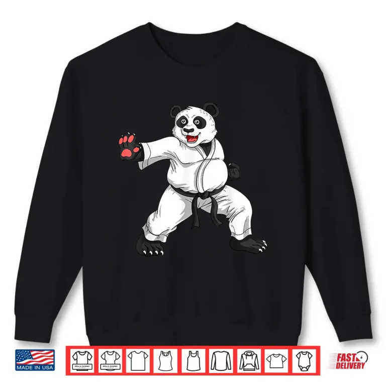 Sweatshirt Black Belt Panda Lover Karate Japanese Martial Arts Sport Shirt