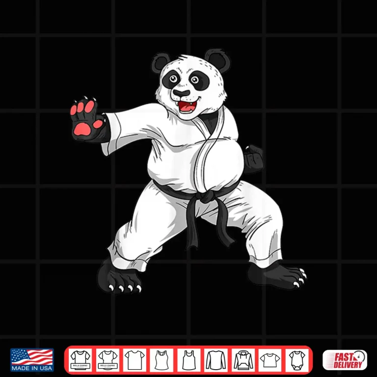 Design Black Belt Panda Lover Karate Japanese Martial Arts Sport Shirt