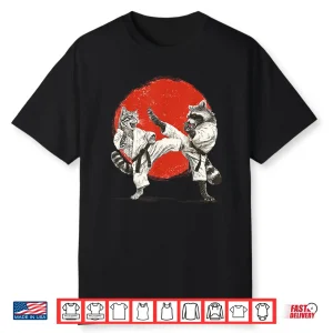 Japanese Martial Arts Japan Karate Cat Raccoon Animal Graphic Shirt