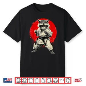 Japanese Martial Arts Japan Karate Judo Raccoon Graphic Shirt