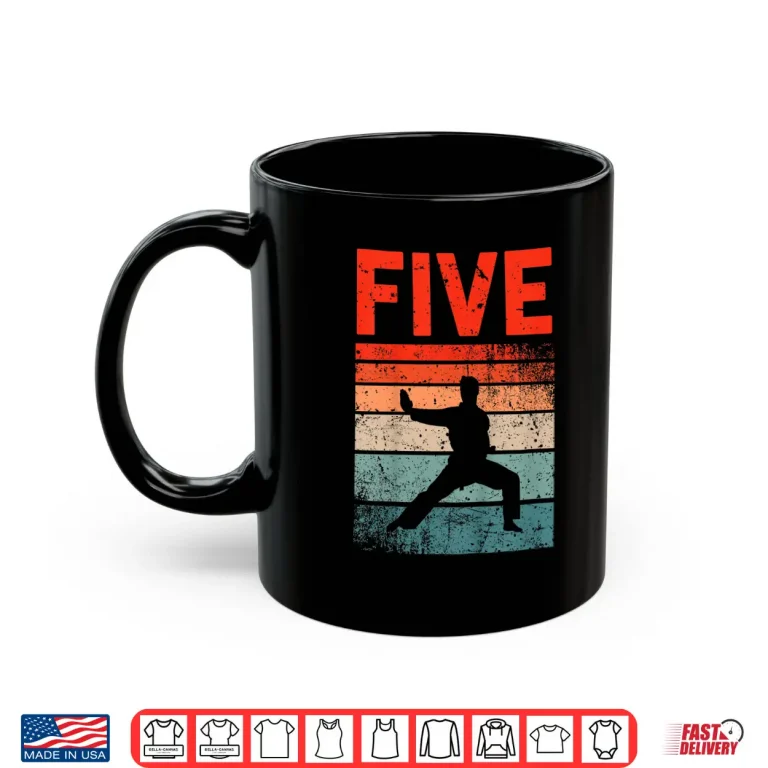Mug Fifth Birthday Fighter Karate Youth Professional Graphic Shirt