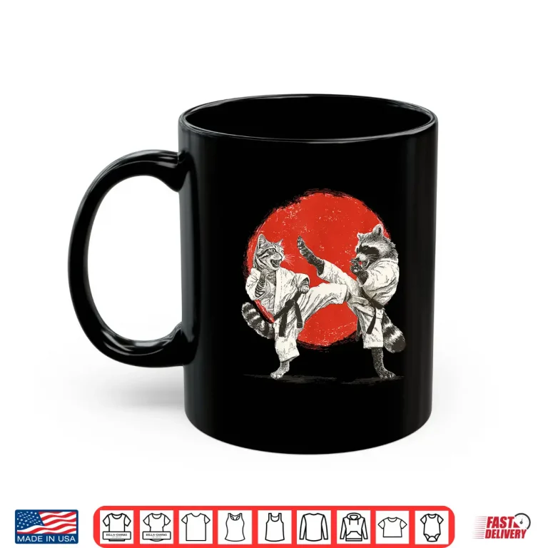 Mug Japanese Martial Arts Japan Karate Cat Raccoon Animal Graphic Shirt