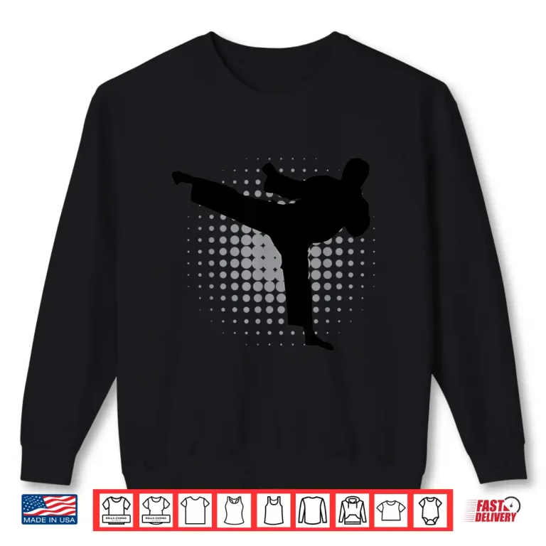 Sweatshirt Kick Silhouette Taekwondo Karate Martial Arts Modern Graphic Shirt