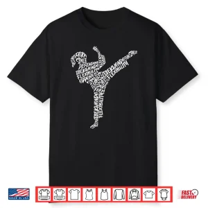 Martial Arts Typography Karate Taekwondo Modern Graphic Shirt