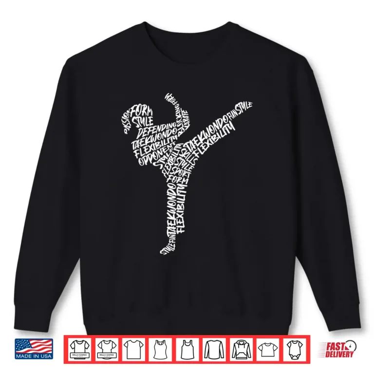 Sweatshirt Martial Arts Typography Karate Taekwondo Modern Graphic Shirt