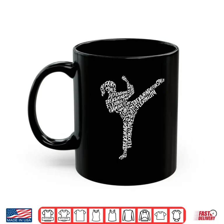 Mug Martial Arts Typography Karate Taekwondo Modern Graphic Shirt