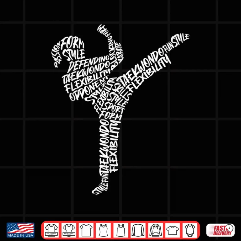 Design Martial Arts Typography Karate Taekwondo Modern Graphic Shirt
