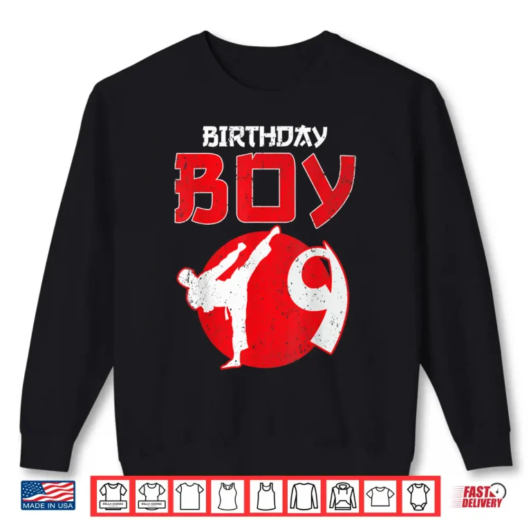 Sweatshirt Ninth Birthday Karate Taekwondo Youth Martial Arts Shirt