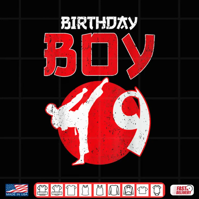 Design Ninth Birthday Karate Taekwondo Youth Martial Arts Shirt
