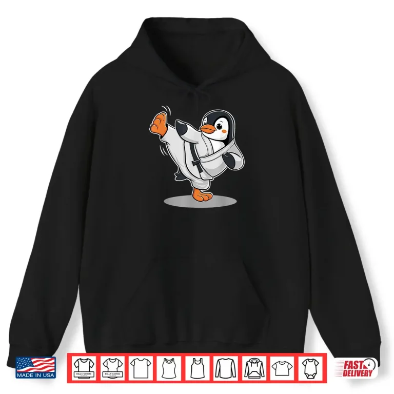 Hoodie Penguin Martial Arts Judo Taekwondo Karate Penguin Animal Shirt