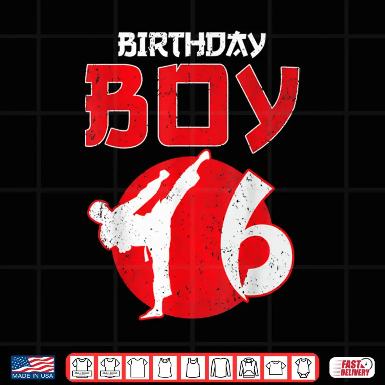 Design Sixth Birthday Karate Taekwondo Youth Martial Arts Shirt