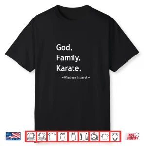 Christian Faith Jesus Christianity God Family Karate Graphic Shirt