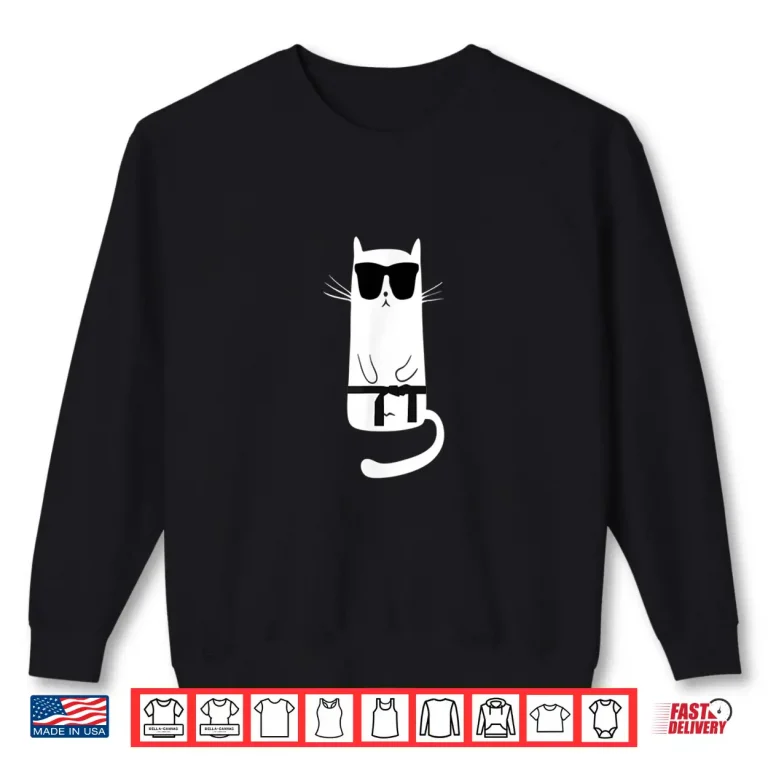 Sweatshirt Cat Wearing Sunglasses Karate Judo Black Belt Professional Humor Shirt