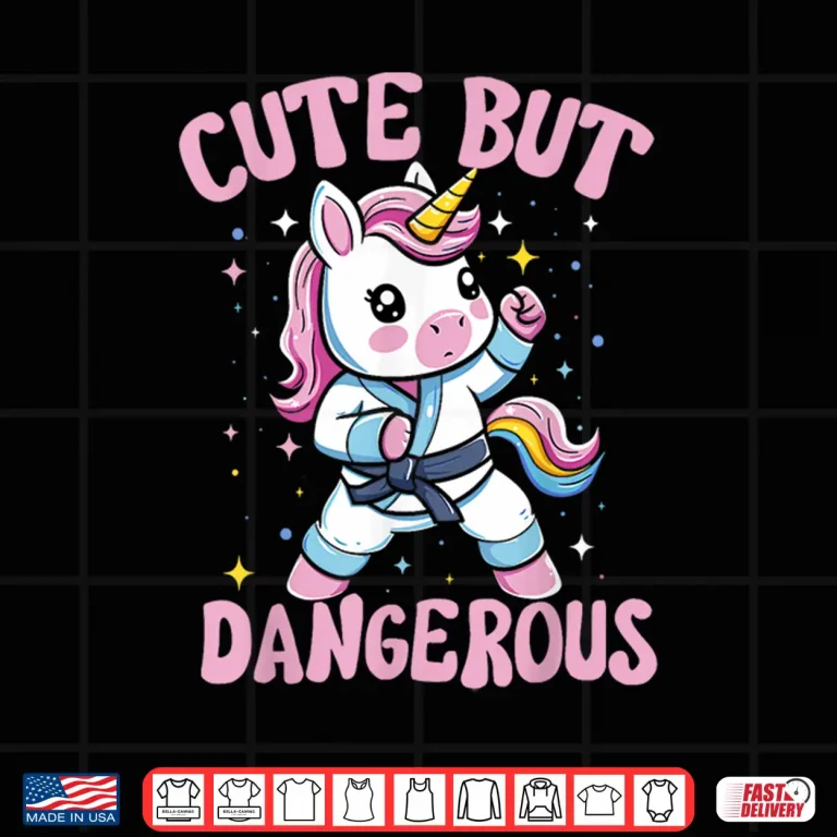 Design Cute But Dangerous Kawaii Unicorn Karate Professional Humor Shirt
