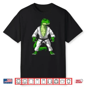 Dinosaur Design Jiu Jitsu Judo Karate Taekwondo Martial Arts Shirt