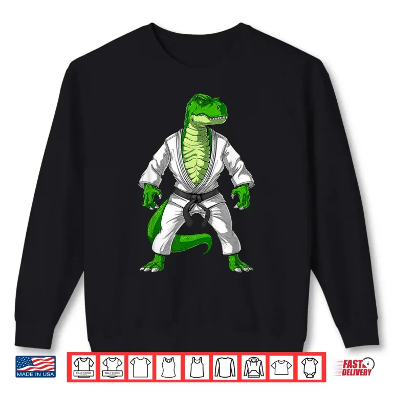 Sweatshirt Dinosaur Design Jiu Jitsu Judo Karate Taekwondo Martial Arts Shirt