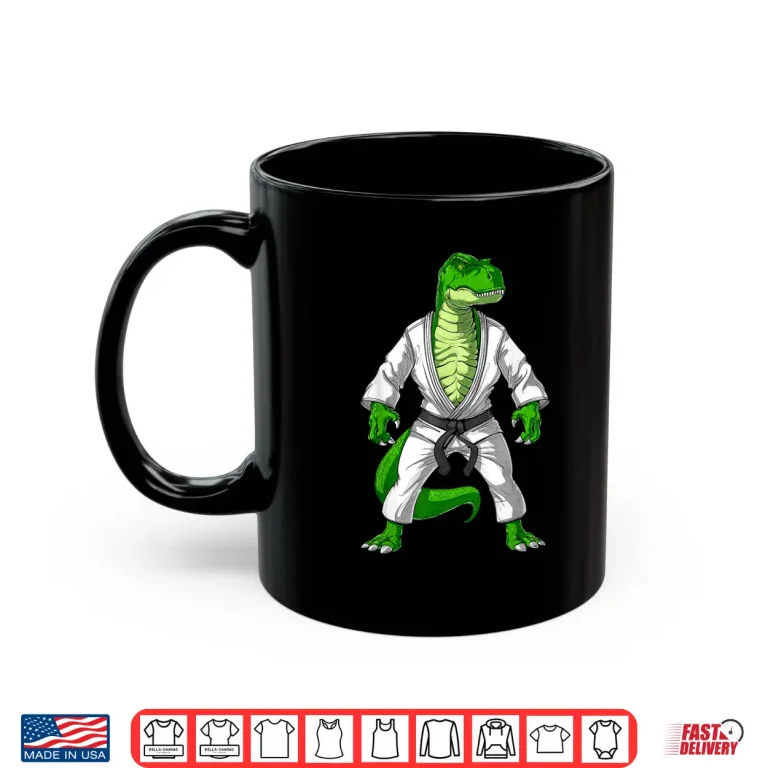 Mug Dinosaur Design Jiu Jitsu Judo Karate Taekwondo Martial Arts Shirt