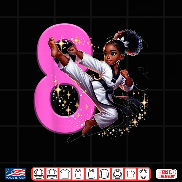Design Eighth Birthday Party Martial Arts Taekwondo Karate Professional Graphic Shirt