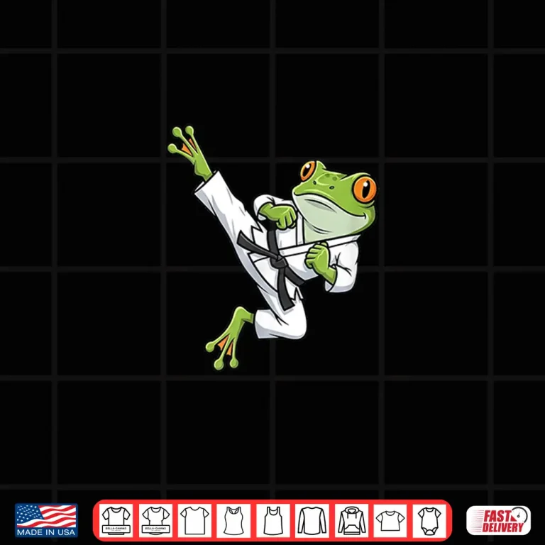 Design Frog Cartoon Kick Karate Martial Arts Professional Humor Shirt